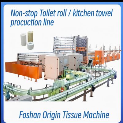 NON-STOP Fully Automatic Toilet Paper Production Line with embossing unit